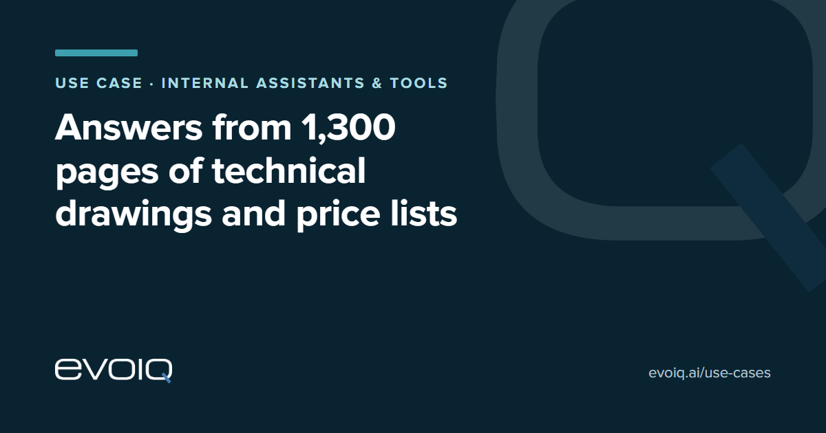 Product catalogue AI assistant: answers from 1,300 pages of technical drawings and price lists