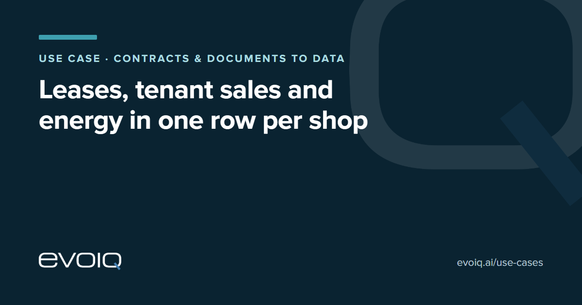 Shopping centre data analytics with AI: leases, tenant sales and energy in one row