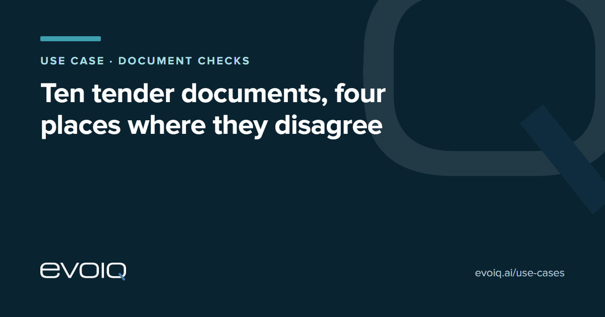 evoiq use case cover: ten tender documents, four places where they disagree